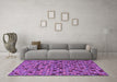 Machine Washable Abstract Purple Modern Area Rugs in a Living Room, wshabs4474pur