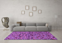 Machine Washable Abstract Purple Modern Rug, wshabs4474pur