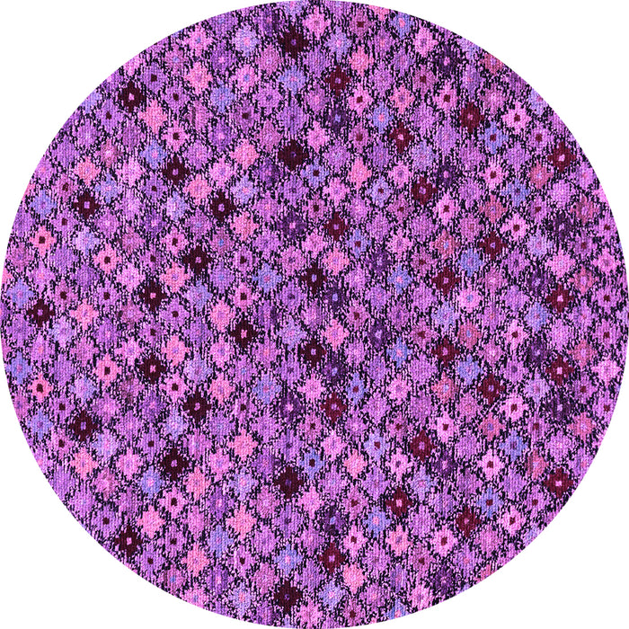 Round Machine Washable Abstract Purple Modern Area Rugs, wshabs4474pur