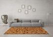 Machine Washable Abstract Orange Modern Area Rugs in a Living Room, wshabs4474org