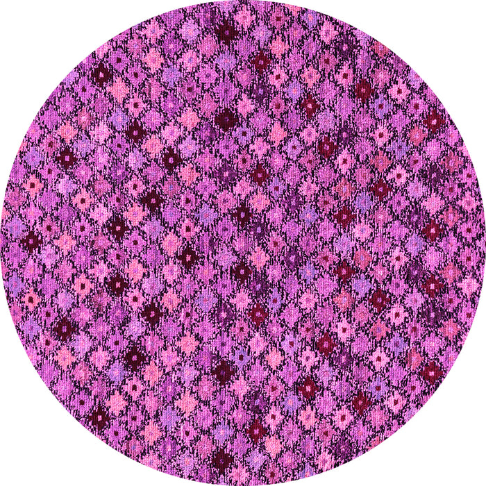 Round Machine Washable Abstract Pink Modern Rug, wshabs4474pnk