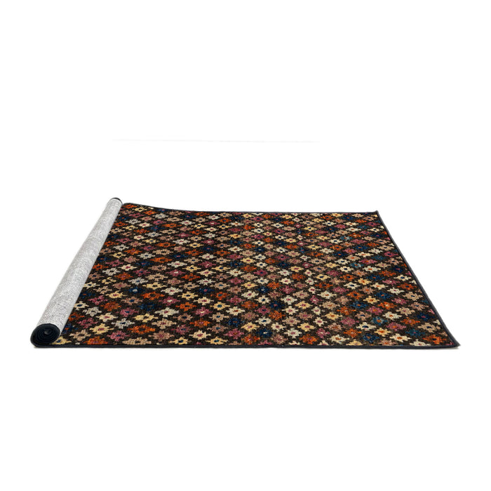 Sideview of Machine Washable Abstract Night Red Rug, wshabs4475