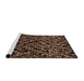 Sideview of Machine Washable Abstract Night Red Rug, wshabs4475