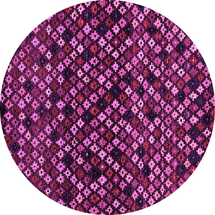Round Abstract Pink Modern Rug, abs4475pnk