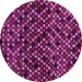 Round Machine Washable Abstract Pink Modern Rug, wshabs4475pnk