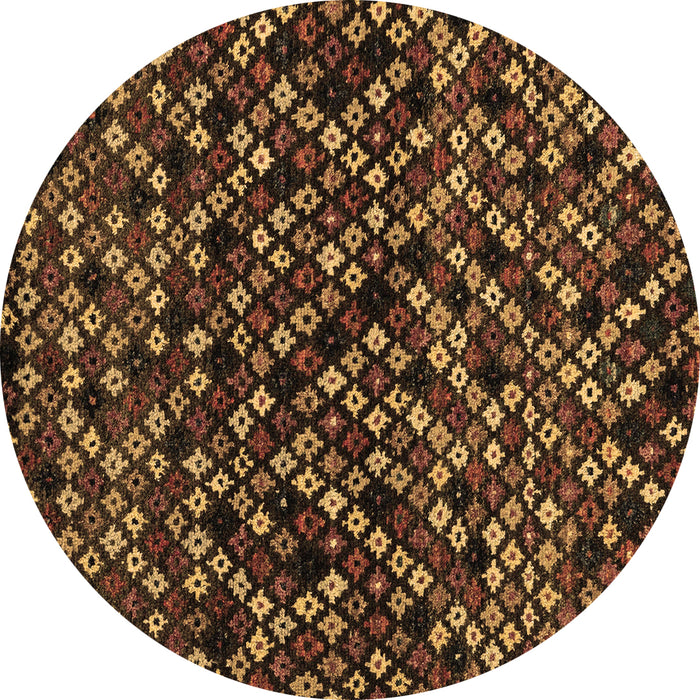 Round Abstract Brown Modern Rug, abs4475brn