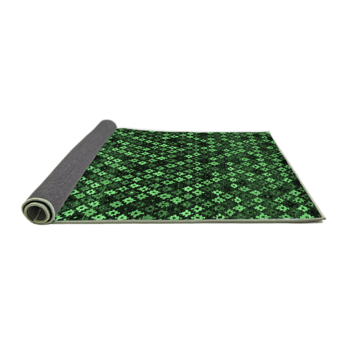Sideview of Abstract Emerald Green Modern Rug, abs4475emgrn