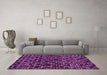 Machine Washable Abstract Purple Modern Area Rugs in a Living Room, wshabs4475pur