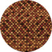 Round Abstract Orange Modern Rug, abs4475org