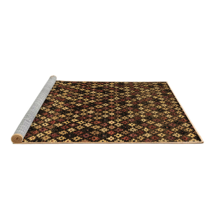 Sideview of Machine Washable Abstract Brown Modern Rug, wshabs4475brn