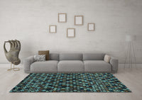 Machine Washable Abstract Light Blue Modern Rug, wshabs4475lblu