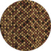 Round Machine Washable Abstract Brown Modern Rug, wshabs4475brn