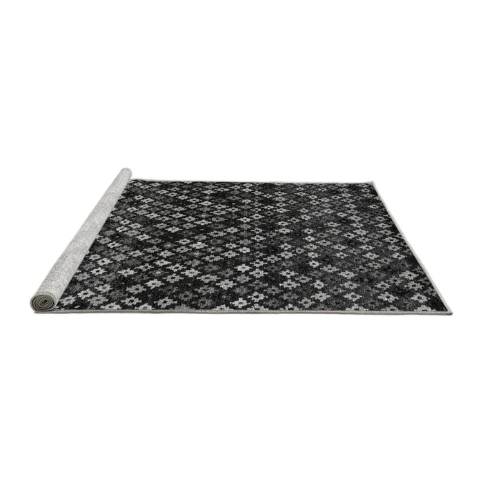 Sideview of Machine Washable Abstract Gray Modern Rug, wshabs4475gry