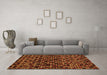 Machine Washable Abstract Orange Modern Area Rugs in a Living Room, wshabs4475org