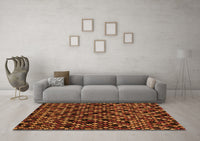 Machine Washable Abstract Orange Modern Rug, wshabs4475org