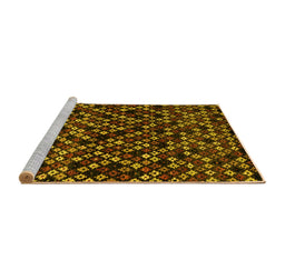 Sideview of Machine Washable Abstract Yellow Modern Rug, wshabs4475yw