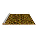 Sideview of Machine Washable Abstract Yellow Modern Rug, wshabs4475yw