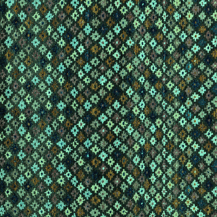 Square Machine Washable Abstract Turquoise Modern Area Rugs, wshabs4475turq