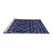 Sideview of Machine Washable Abstract Blue Modern Rug, wshabs4475blu