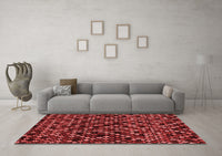 Machine Washable Abstract Red Modern Rug, wshabs4475red