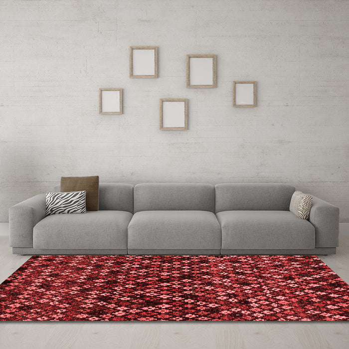 Modern Red Washable Rugs