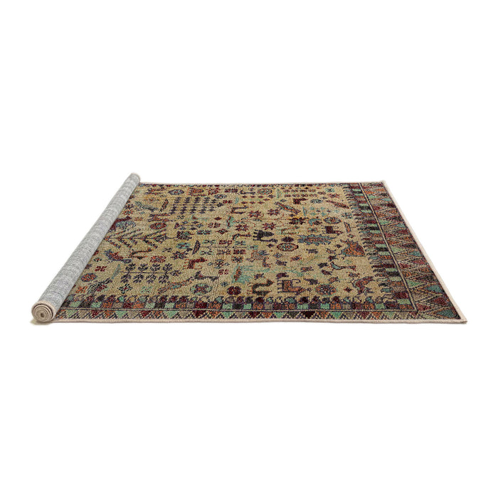 Sideview of Machine Washable Abstract Sangria Brown Rug, wshabs4476
