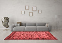 Machine Washable Abstract Red Modern Rug, wshabs4476red