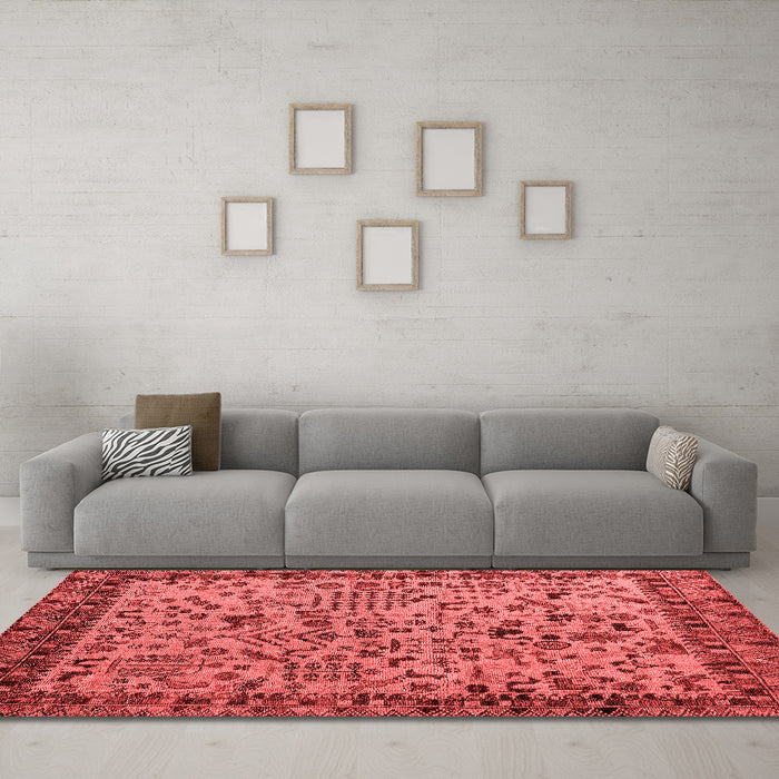 Modern Red Washable Rugs