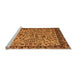 Sideview of Machine Washable Abstract Orange Modern Area Rugs, wshabs4476org