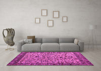 Machine Washable Abstract Pink Modern Rug, wshabs4476pnk