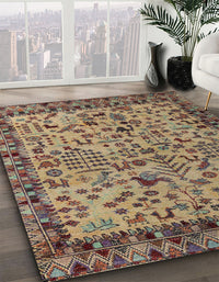 Abstract Sangria Brown Modern Rug, abs4476