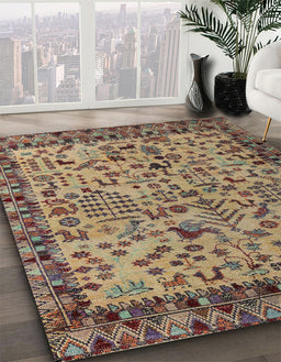 Abstract Sangria Brown Modern Rug in Family Room, abs4476
