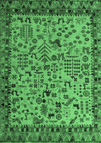 Abstract Emerald Green Modern Rug, abs4476emgrn