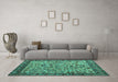 Machine Washable Abstract Turquoise Modern Area Rugs in a Living Room,, wshabs4476turq