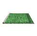 Sideview of Machine Washable Abstract Emerald Green Modern Area Rugs, wshabs4476emgrn