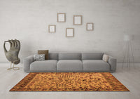 Machine Washable Abstract Orange Modern Rug, wshabs4476org