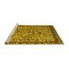 Sideview of Machine Washable Abstract Yellow Modern Rug, wshabs4476yw