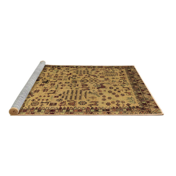 Sideview of Machine Washable Abstract Brown Modern Rug, wshabs4476brn
