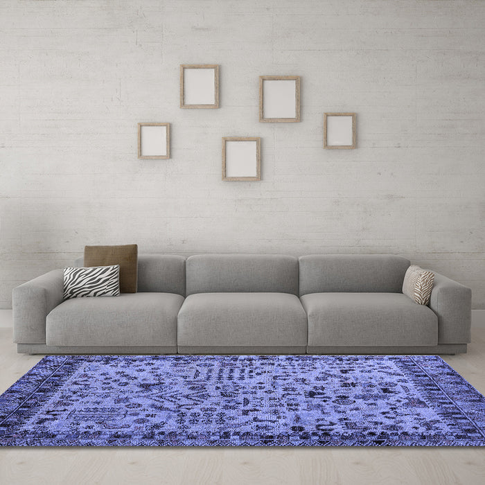 Machine Washable Abstract Blue Modern Rug in a Living Room, wshabs4476blu
