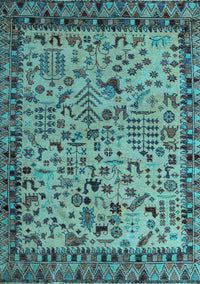 Abstract Light Blue Modern Rug, abs4476lblu