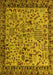 Machine Washable Abstract Yellow Modern Rug, wshabs4476yw