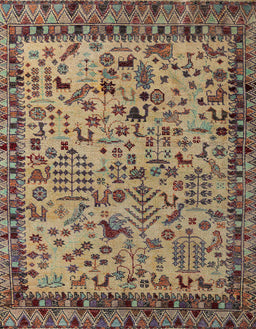 Abstract Sangria Brown Modern Rug, abs4476