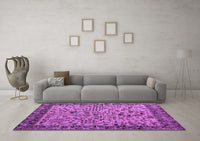 Machine Washable Abstract Purple Modern Rug, wshabs4476pur