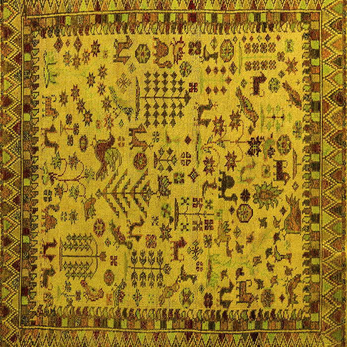 Square Abstract Yellow Modern Rug, abs4476yw