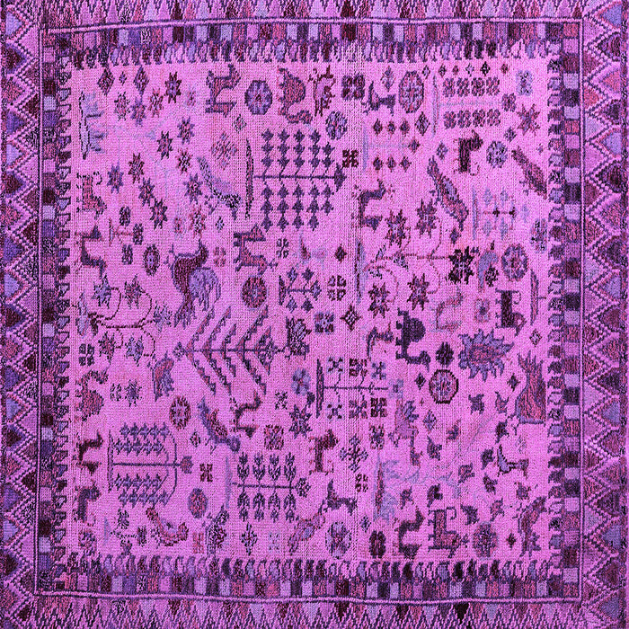 Square Machine Washable Abstract Purple Modern Area Rugs, wshabs4476pur