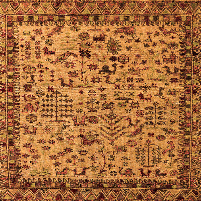 Square Machine Washable Abstract Orange Modern Area Rugs, wshabs4476org