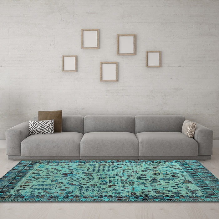 Machine Washable Abstract Light Blue Modern Rug in a Living Room, wshabs4476lblu
