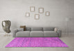 Machine Washable Abstract Pink Modern Rug in a Living Room, wshabs4477pnk