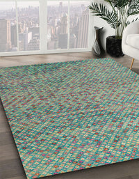 Abstract AquaMarine Green Modern Rug, abs4477