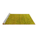 Sideview of Machine Washable Abstract Yellow Modern Rug, wshabs4477yw